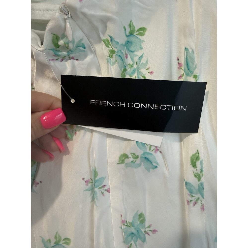 NWT French Connection Anna Fleur Floral Cowl Neck Satin Maxi Slip Dress Size 6 - Picture 8 of 13